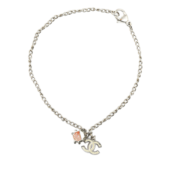 Pre-Loved Chanel Silver Plated CC Ladybug Charm Bracelet - Picture 1 of 8